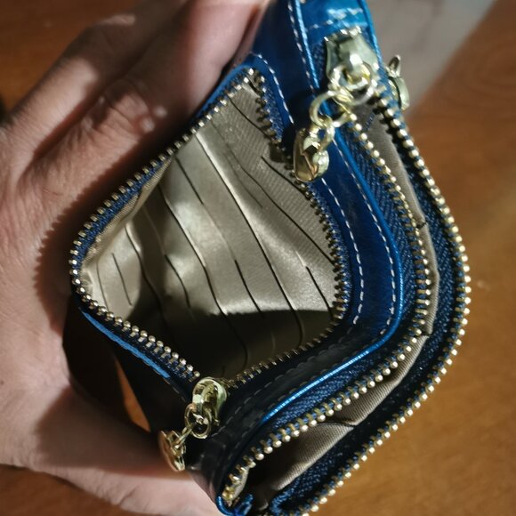 5" x 3 1/2" Teal Blue Leather Card / Coin Purse NWOT #220 - Picture 6 of 11